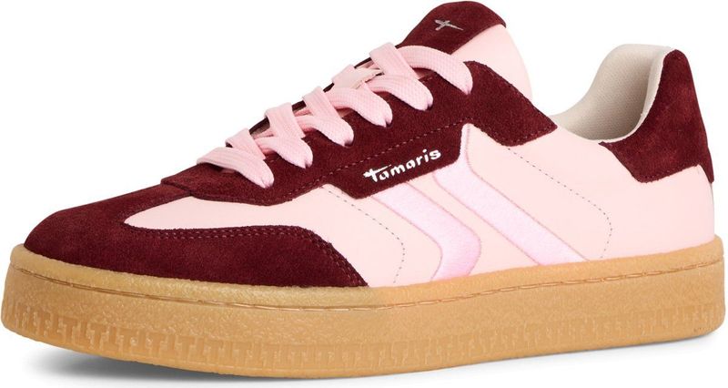Tamaris - 1-23723-44 - Lage Damesschoen - Roze - Leer en Textiel