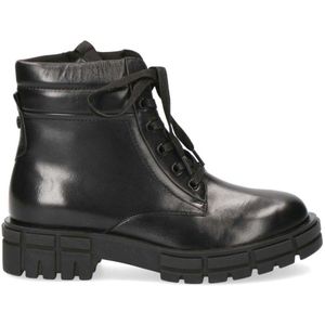 Caprice, Casual Leather Booties Zwart, Dames, Maat:37 EU