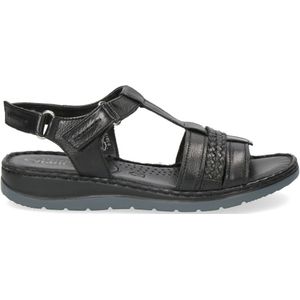 Caprice, black casual open sandals Zwart, Dames, Maat:37 EU