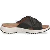 Caprice - Casual Open Slippers - Zwart - Leren Bovenwerk - Textielen Voering