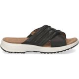 Caprice - Casual Open Slippers - Zwart - Leren Bovenwerk - Textielen Voering
