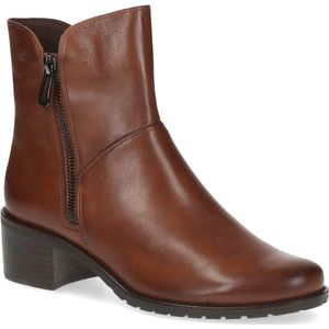 Caprice - Laarsjes - Cognac - Blokhak - Ritssluitingen - Textiel