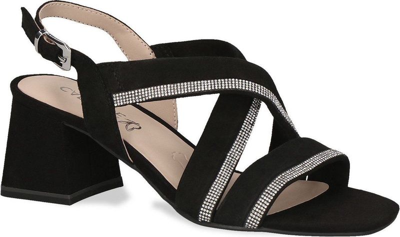Caprice - 9-28300-42 - Sandaal - G-breedte - Hakhoogte 6,5 cm - Zwart