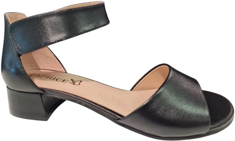 Caprice - Leren Dames Sandaletten - Zwart - Leer