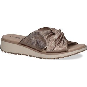 CAPRICE Caprice Dames 9-27202-42 plateausandalen voor dames, Metalen taupe