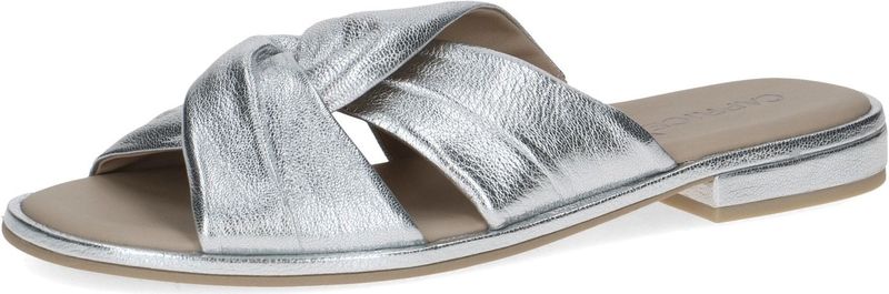 CAPRICE Damessandalen - Zilver - Leer - Comfortabel Voetbed
