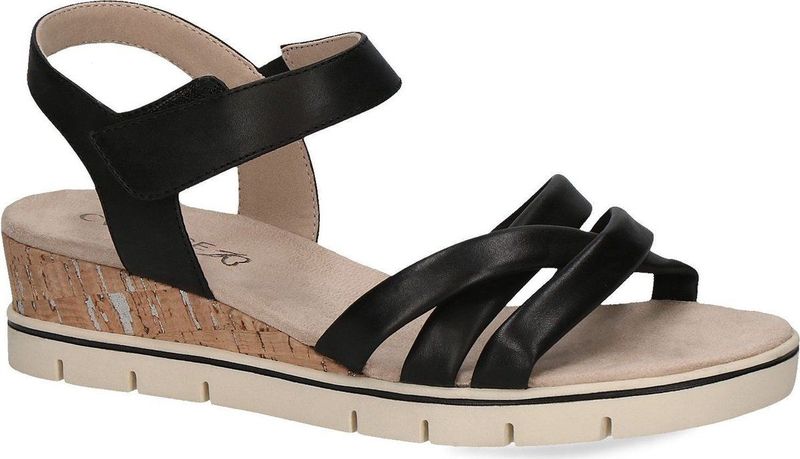 Caprice - Sandaaltje - G-breedte - Zwart - Leer