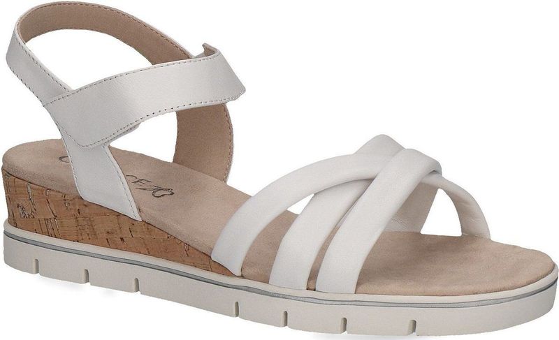CAPRICE - Sandalen - Wit - Gevoerd - Velcro Sluiting - Sleehak
