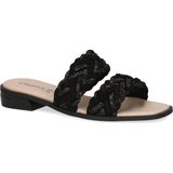 Caprice - Dames Slipper - Zwart - Leer/Textiel - G-breedte