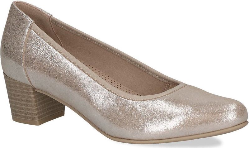 CAPRICE Damespumps - Metalen Taupe - Leer - H-Breedte