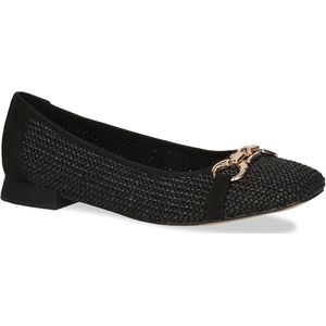 Caprice - 9-22503-42 - Ballerina - Zwart - Leer/Textiel - G-breedte