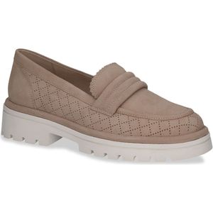CAPRICE Damesslippers van leer met blokhak, zand suède., 41 EU