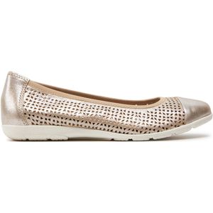CAPRICE Damesballerina - Taupe Metallic - Leer