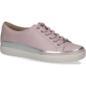 CAPRICE Platte leren damessneakers met veters, Lt Purple Parel, 38 EU