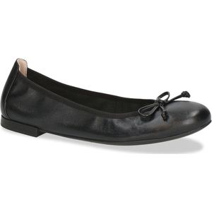 Caprice - Ballerina - Zwart - Leer - G-wijdte - Ronde Blokhak