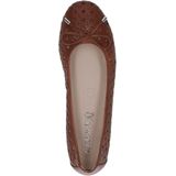 CAPRICE Damesballerina - Cognac Nappa - Leer - G-breedte - Ronde Neus