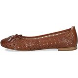 CAPRICE Damesballerina - Cognac Nappa - Leer - G-breedte - Ronde Neus
