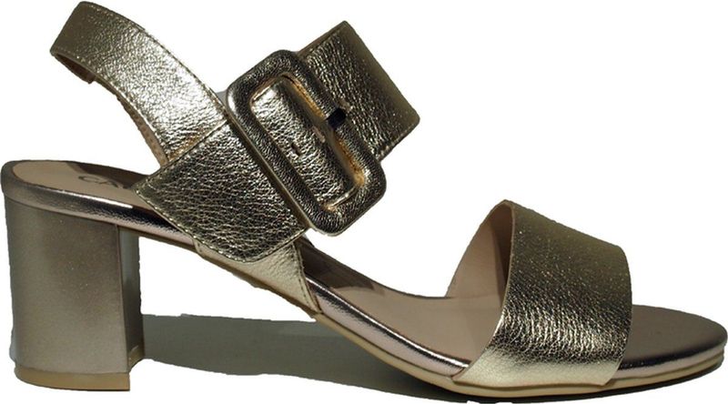 Sandalen - Effen - Leer - Blokhak - Open Toe - Glanzend