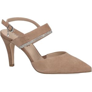 Caprice Effi suède slingback pumps beige