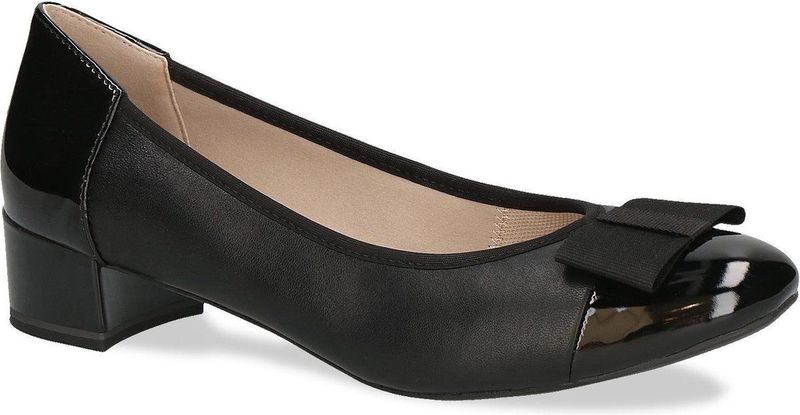 CAPRICE - Damespumps - Zwart - Lak - Blokhak