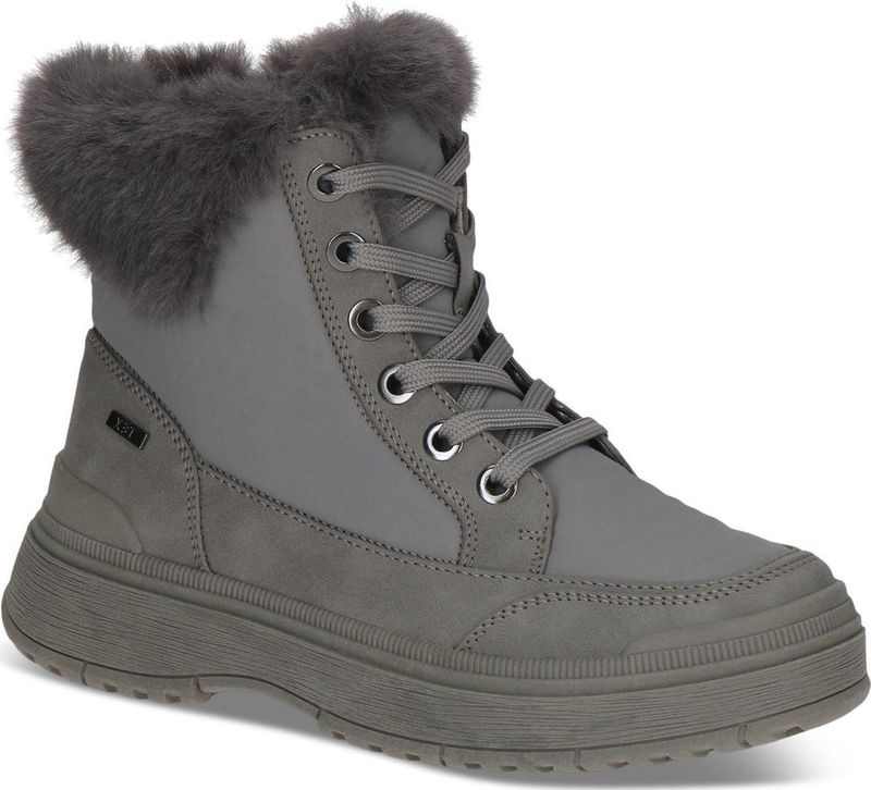 Veterlaarsjes - Effen - Imitatieleer, Textiel - Gevoerd, Ritssluiting