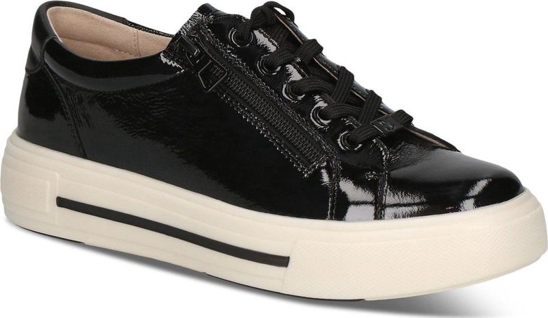 CAPRICE sneaker zwart lak veter rits art 9-23351-019