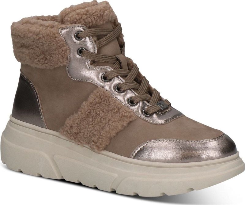 Caprice - Enkellaarsje - Zwart - Leer/Textiel - G-breedte