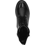 Caprice - Enkellaars - Zwart - Leer - G-wijdte - Vetersluiting en Ritssluiting