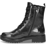 Caprice - Enkellaars - Zwart - Leer - G-wijdte - Vetersluiting en Ritssluiting