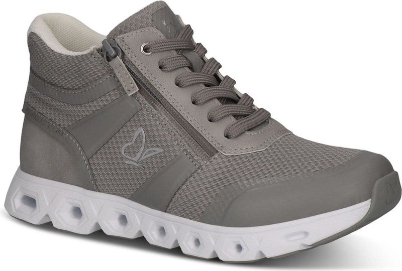 CAPRICE - Lace Boot - Enkellaarsjes - Grey - Veganistisch - Waterafstotend