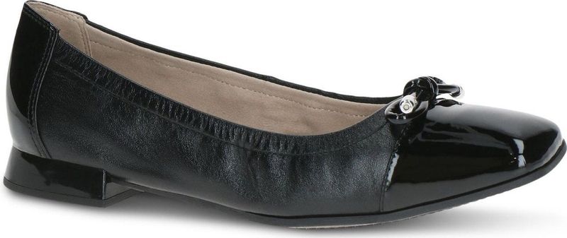 Caprice - 9-22104-42 - Dames Ballerina - Zwart - Leer - G-breedte