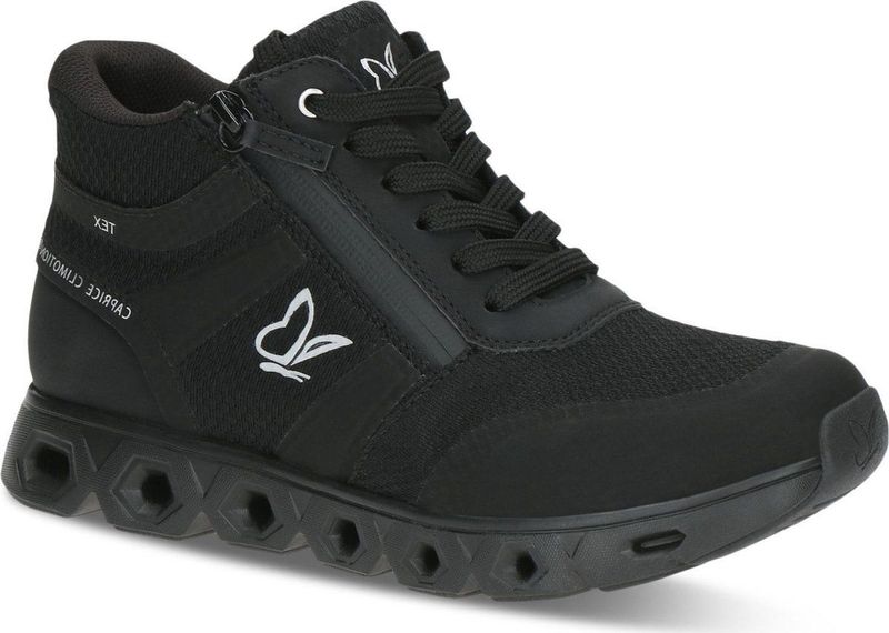 CAPRICE Hoge Sneakers - Zwart - Veganistisch - Waterafstotend