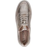 CAPRICE Dames Sneakers - Zilver - Leer - Wasbare Uitneembare Zool
