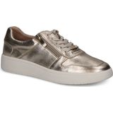 CAPRICE Dames Sneakers - Zilver - Leer - Wasbare Uitneembare Zool