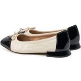 CAPRICE - Ballerina - Crème/Zwart - Leer - Color-Blocking