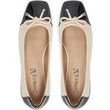 CAPRICE - Ballerina - Crème/Zwart - Leer - Color-Blocking