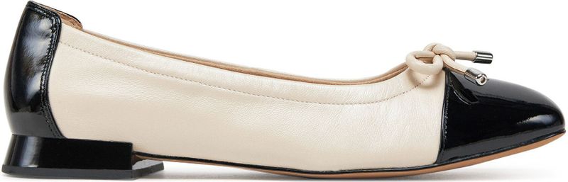 CAPRICE - Ballerina - Crème/Zwart - Leer - Color-Blocking