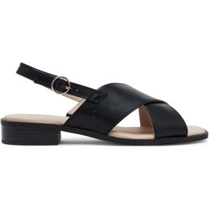 CAPRICE Elegante Damessandalen - Black Nappa - Leer - Ergonomisch Voetbed