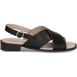 CAPRICE Elegante Damessandalen - Black Nappa - Leer - Ergonomisch Voetbed