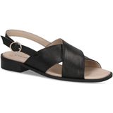 CAPRICE Elegante Damessandalen - Black Nappa - Leer - Ergonomisch Voetbed