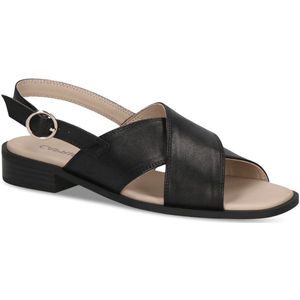 CAPRICE Elegante Damessandalen - Black Nappa - Leer - Ergonomisch Voetbed