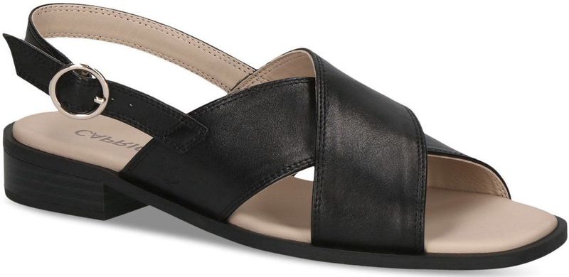 CAPRICE Elegante Damessandalen - Black Nappa - Leer - Ergonomisch Voetbed