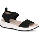 Caprice - 9-28710-44 - Platte Sandalen - Zwart - Textiel - Airmotion Uitneembaar Voetbed