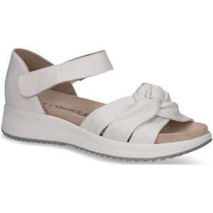 CAPRICE Platte Damessandalen - Wit - Leer - Klittenbandsluiting