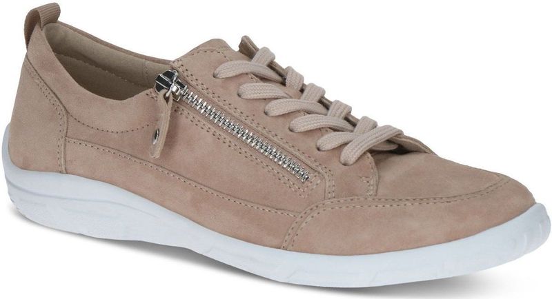 Caprice - 9-23305 Sneakers - Crème - Suède - Ritssluiting en Vetersluiting