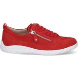 Caprice - Damessneakers - Rood - Suède - Ritssluiting en Vetersluiting