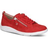 Caprice - Damessneakers - Rood - Suède - Ritssluiting en Vetersluiting