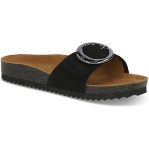 Caprice - Dames Slipper - G-Breedte - Zwart - Leer