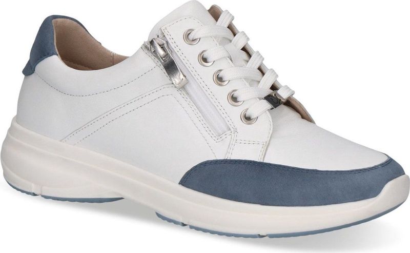 Caprice - Sneaker - Wit - Leer - G-breedte - Ritssluiting