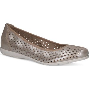 Ballerina - Effen - Leer - Slip-on - Platte Hak - Metallic Look